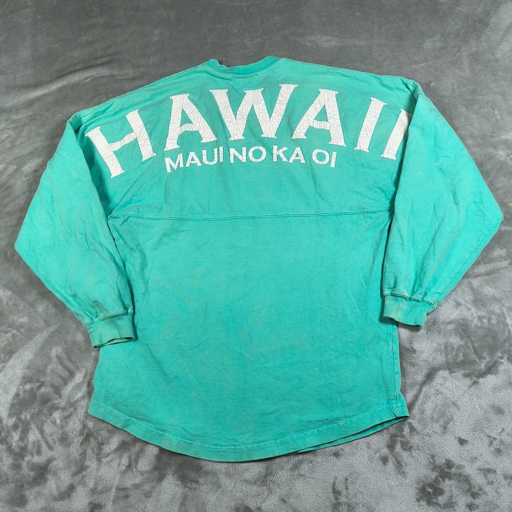 Spirit Jersey Shirt Mens XS Green Hawaii Maui No Ka Oi Long Sleeve Faded